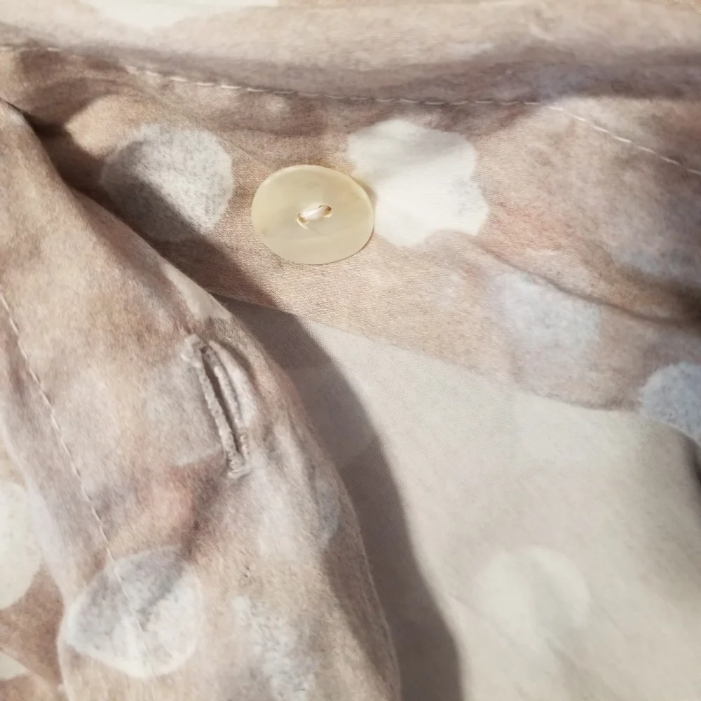 West Elm Organic Cotton Queen Duvet Cover Ombre Gray Peach Mushroom Taupe Dotted
